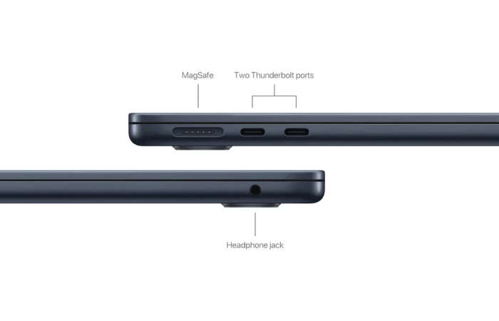 apple mackbook air both side-port view
