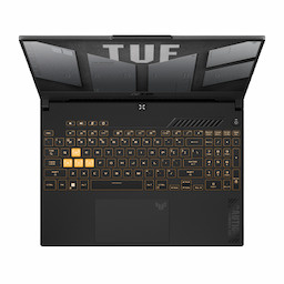 asus tuf gaming f15 laptop top-view