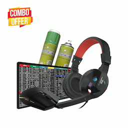mouse mousepad headphone cleaner combo