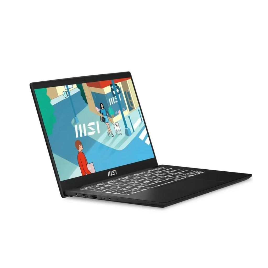 msi modern 14 ryzen 7 left side view