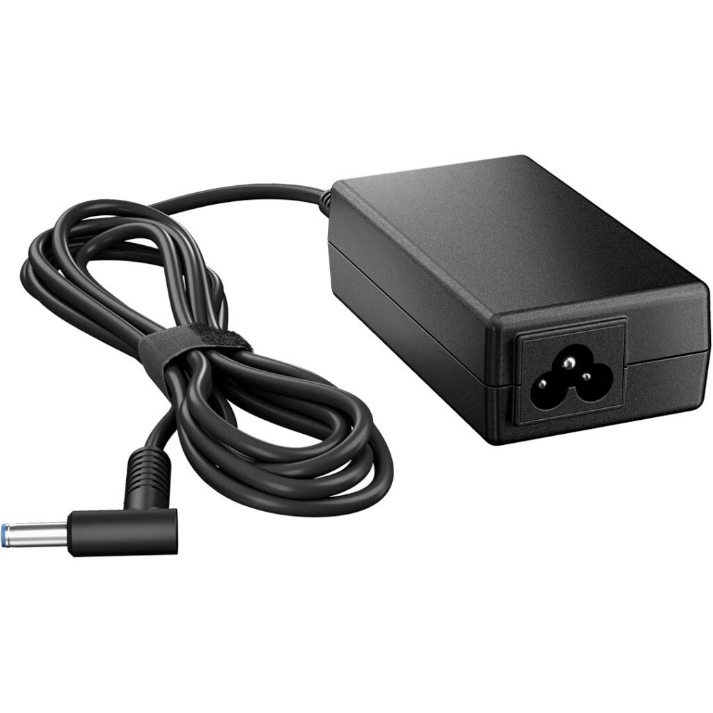 65w hp laptop charger port view