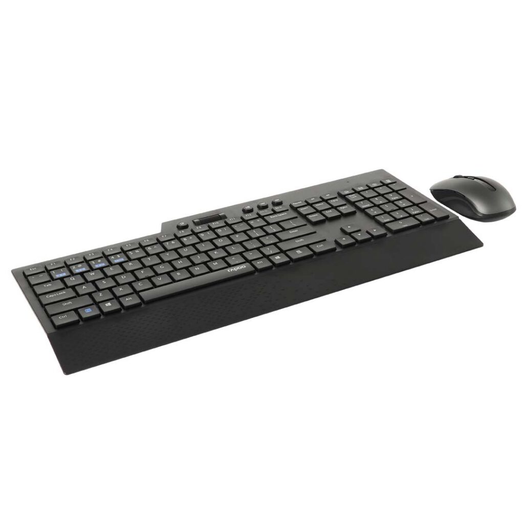 rapoo wireless keyboard and mouse side view