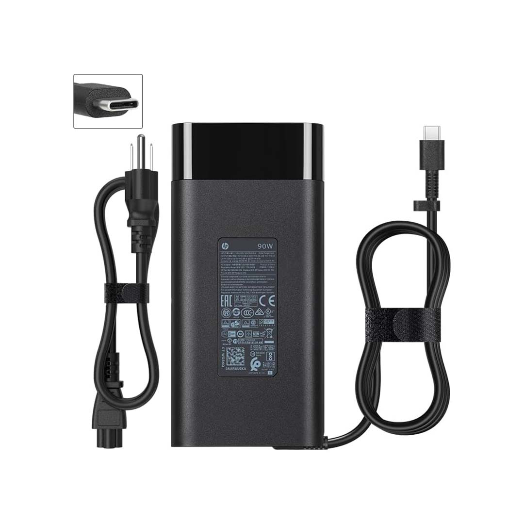 90w hp usb c laptop charger flat