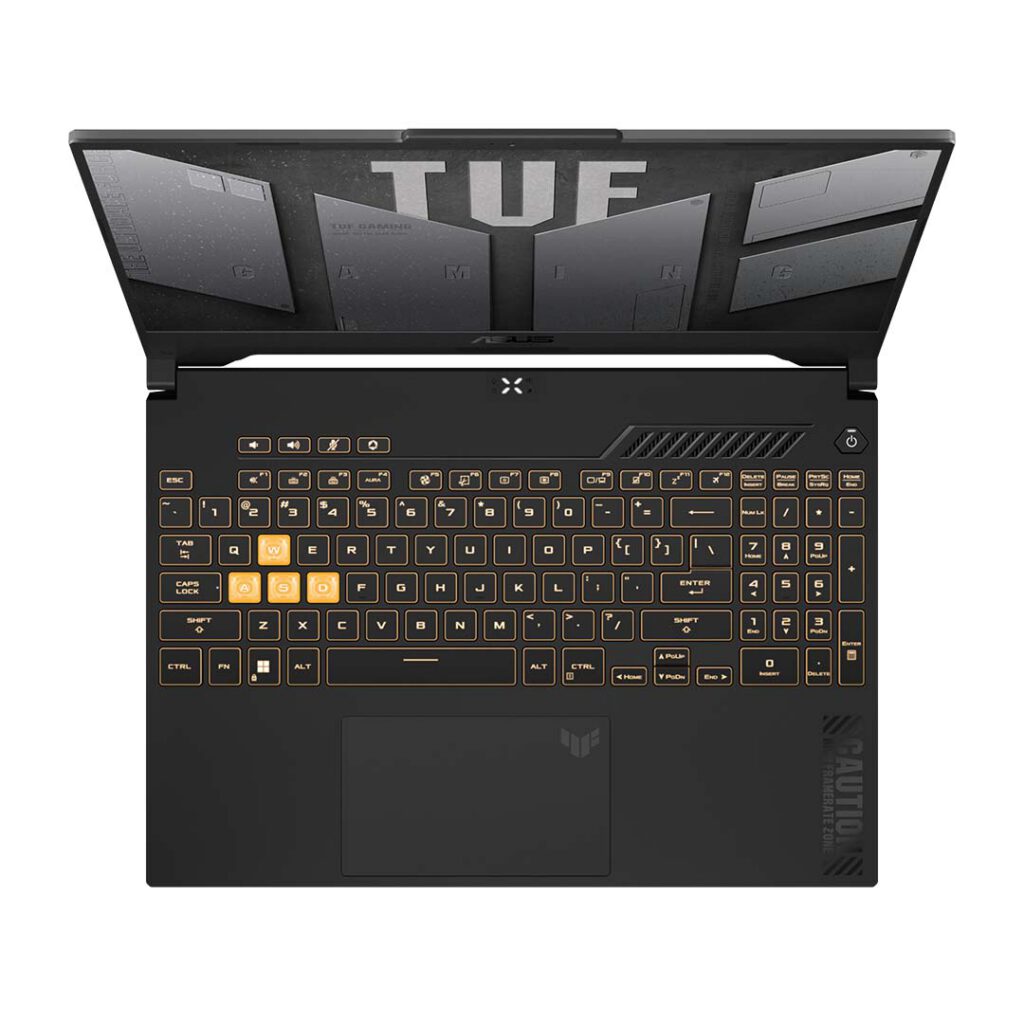 asus tuf gaming f15 core i7 13th gen top view