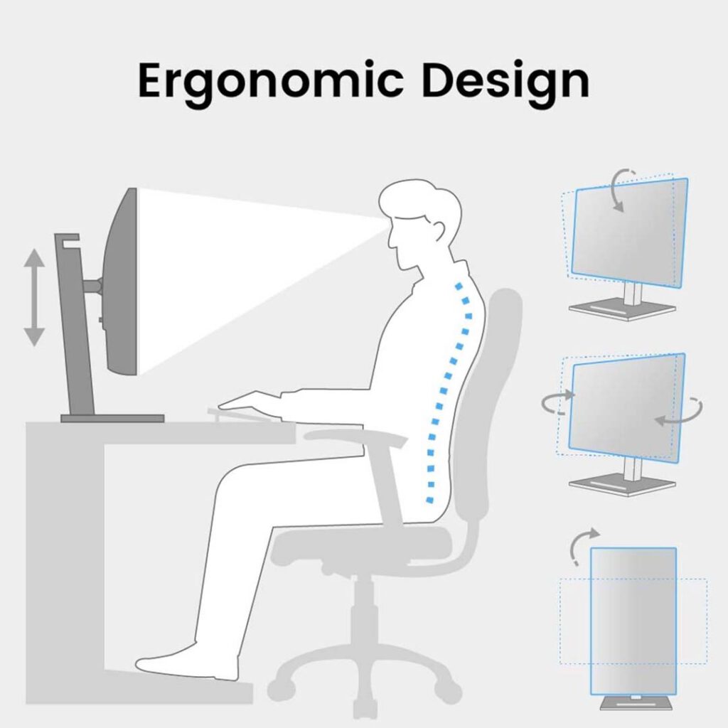 benq gw2490t 24 inch monitor ergonomic design