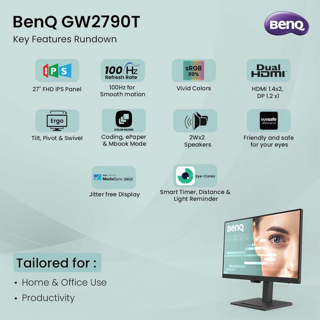 benq gw2790t 27 inch fhd monitor specs