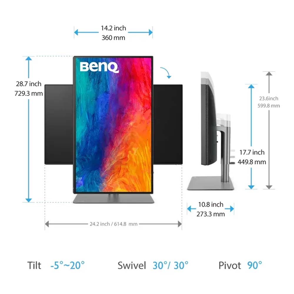 benq pd3205u monitor vertical view