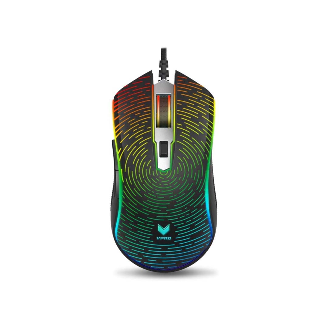 Rapoo V25S (RGB Gaming Wired Mouse 7000 DPI | 5300FPS | Built-in Memory | 5 Customizable keys)