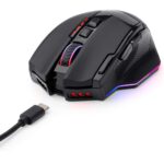 redragon sniper pro m801p 16400 dpi rgb gaming mouse front side view