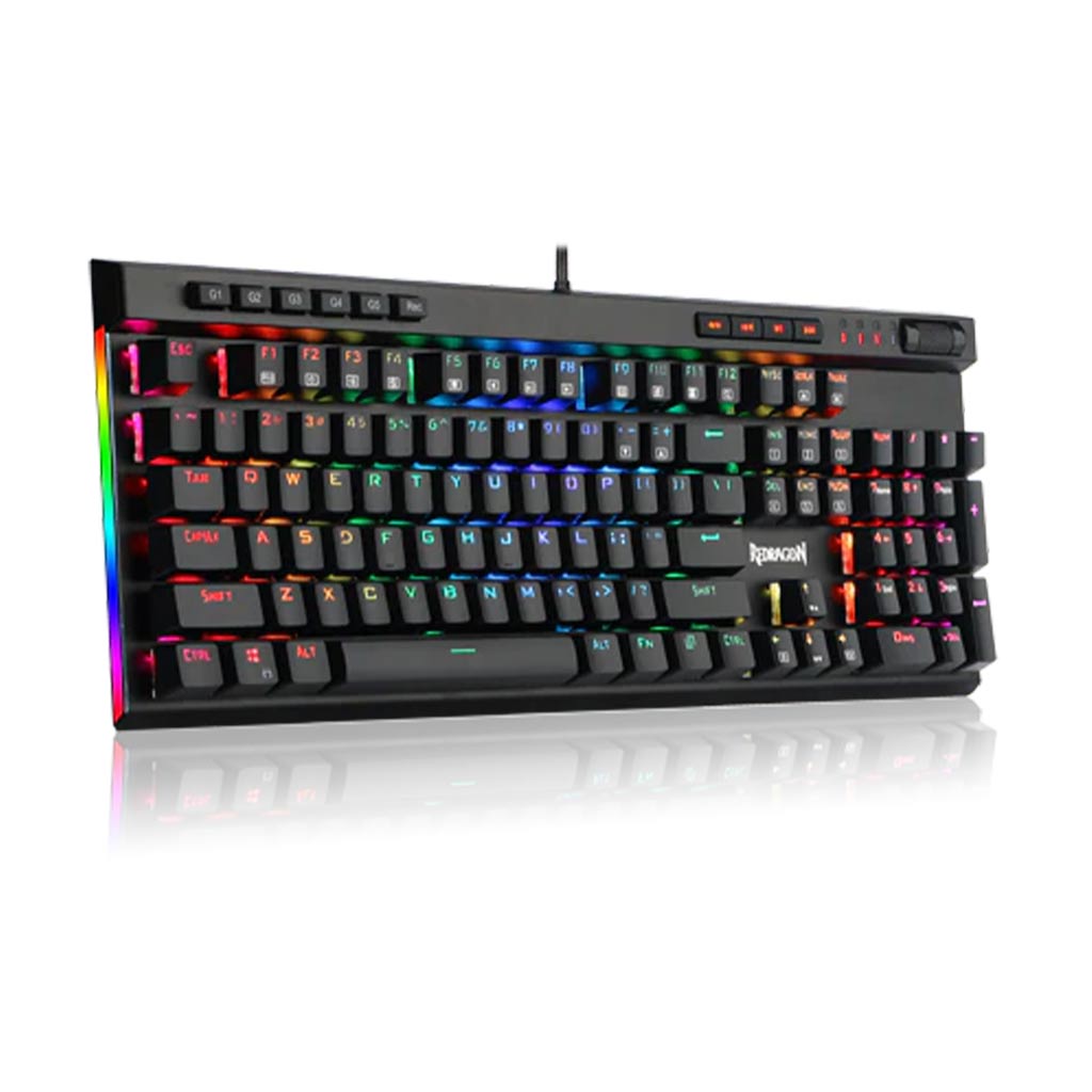 redragon k580 vata rgb led backlit mechanical gaming keyboard left side view