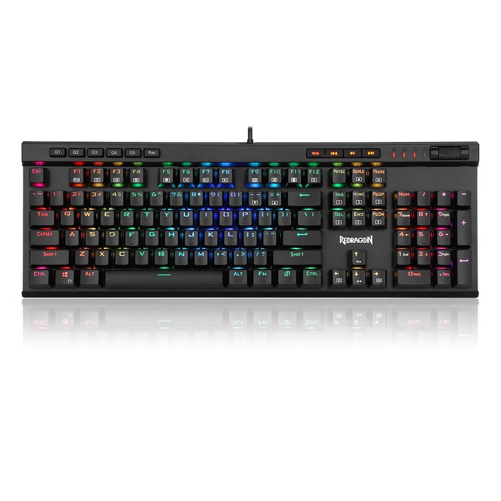 redragon k580 vata rgb backlit mechanical gaming keyboard top view