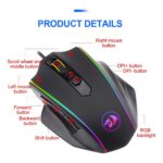 redragon m720 vampire 10000 dpi rgb gaming mouse parts indication