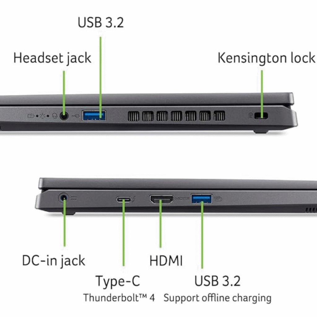 acer aspire 14 core i5 120u both side ports
