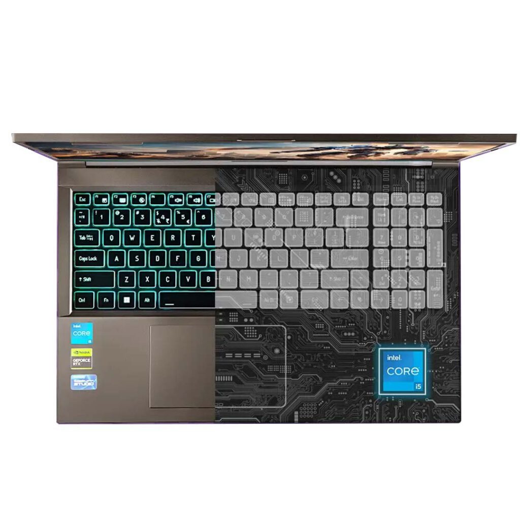acer aspire 7 core i5 13th gen top view