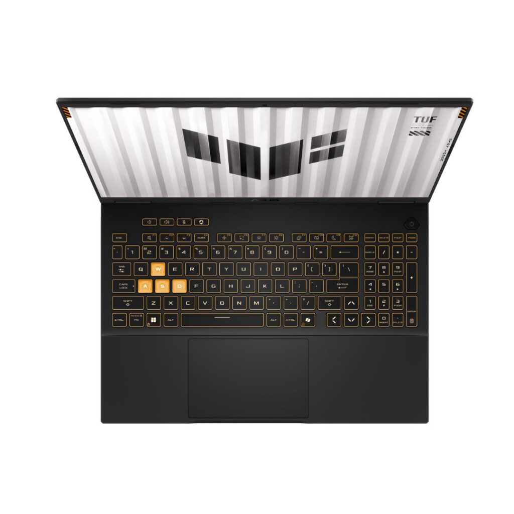 asus tuf gaming f16 i5 15th gen top side