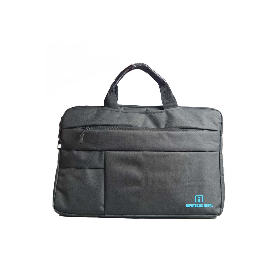 black laptop sleeve front view