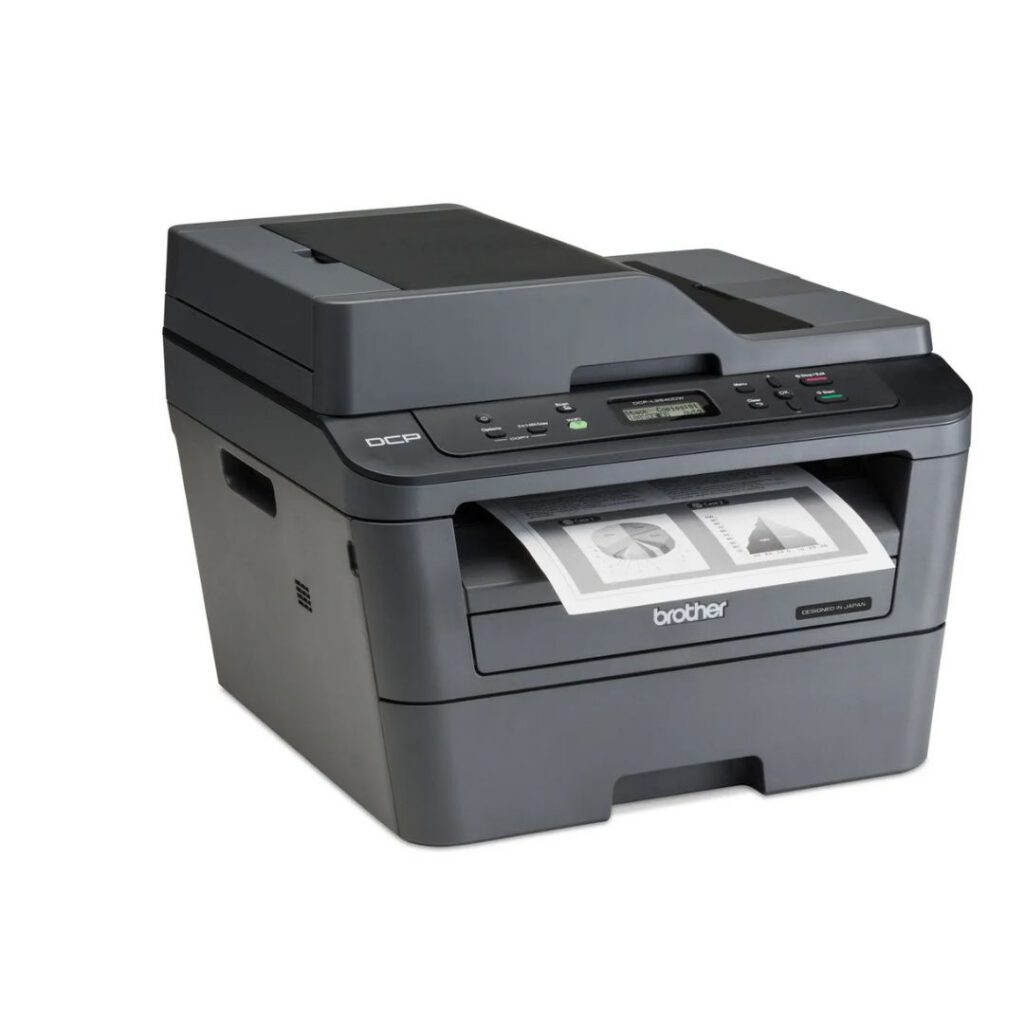 brother dcp l2540dw 3 in 1 mono laser printer left side view