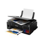 canon pixma g2010 all in one refillable color printer side view