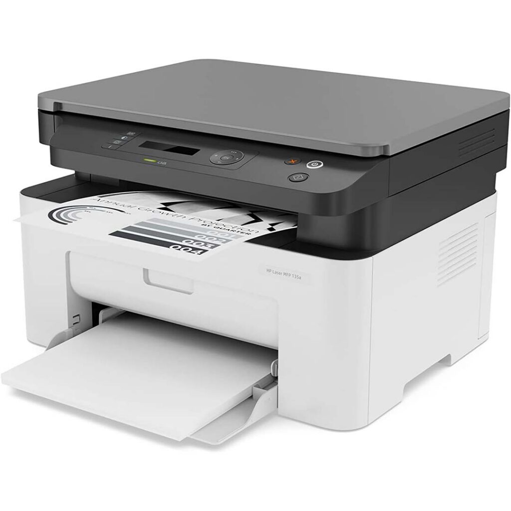 hp laser mfp printer side view