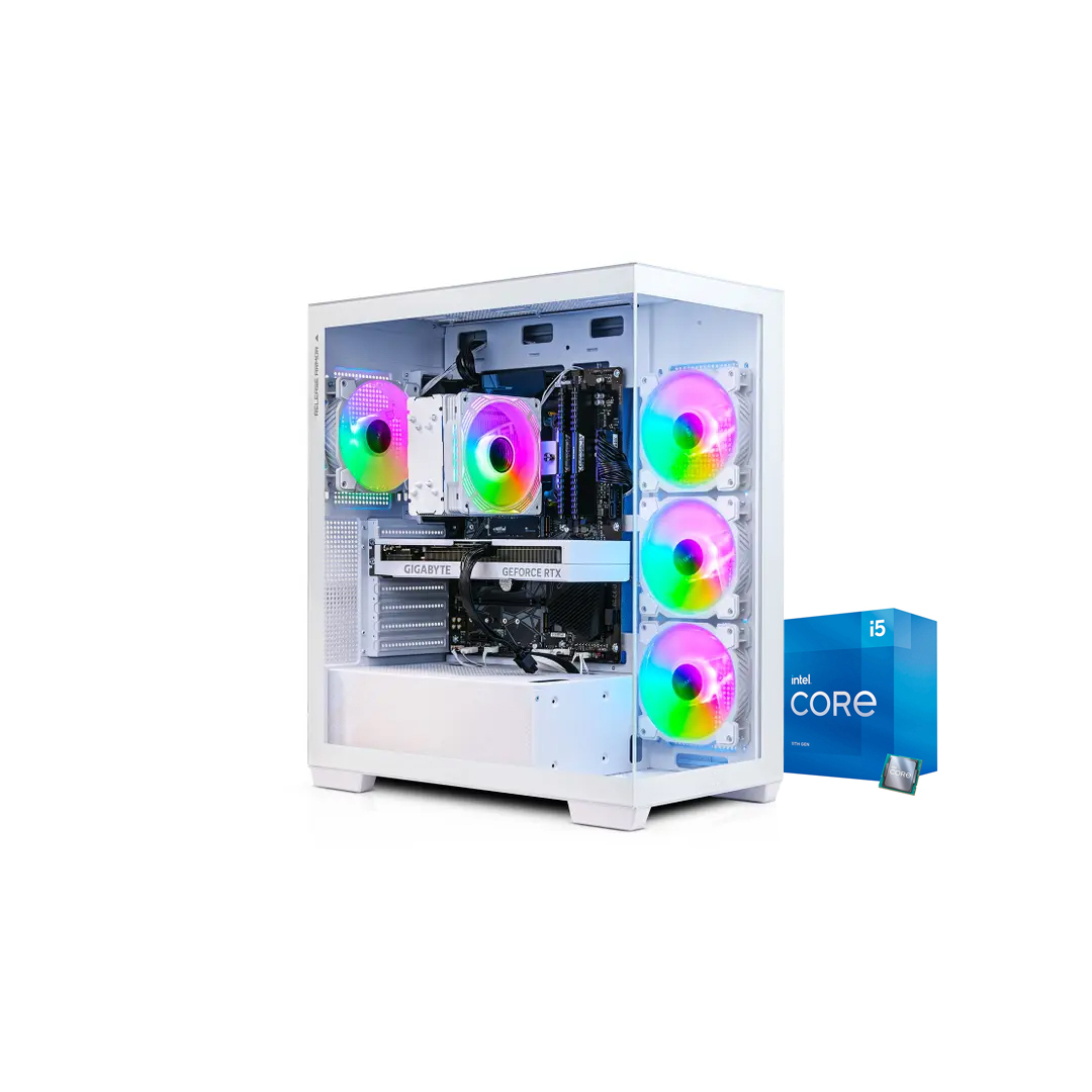 Intel-i5 12th Gen B760 Motherboard (8GB RAM | 3200MHz | 512GB NVMe SSD | 650W PSU | White Case)