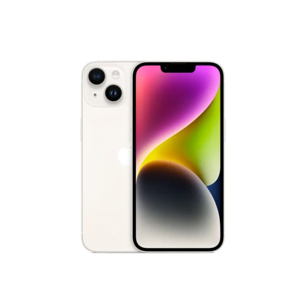iphone 14 ios 16 starlight front back view