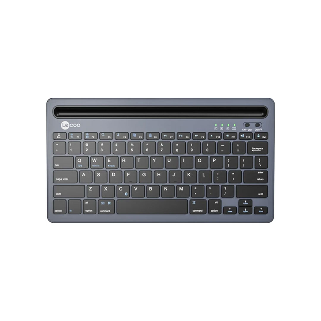 Lenovo Lecoo BK100 Compatible with Multiple Devices Rechargeable Wireless Bluetooth  Keyboard Gray