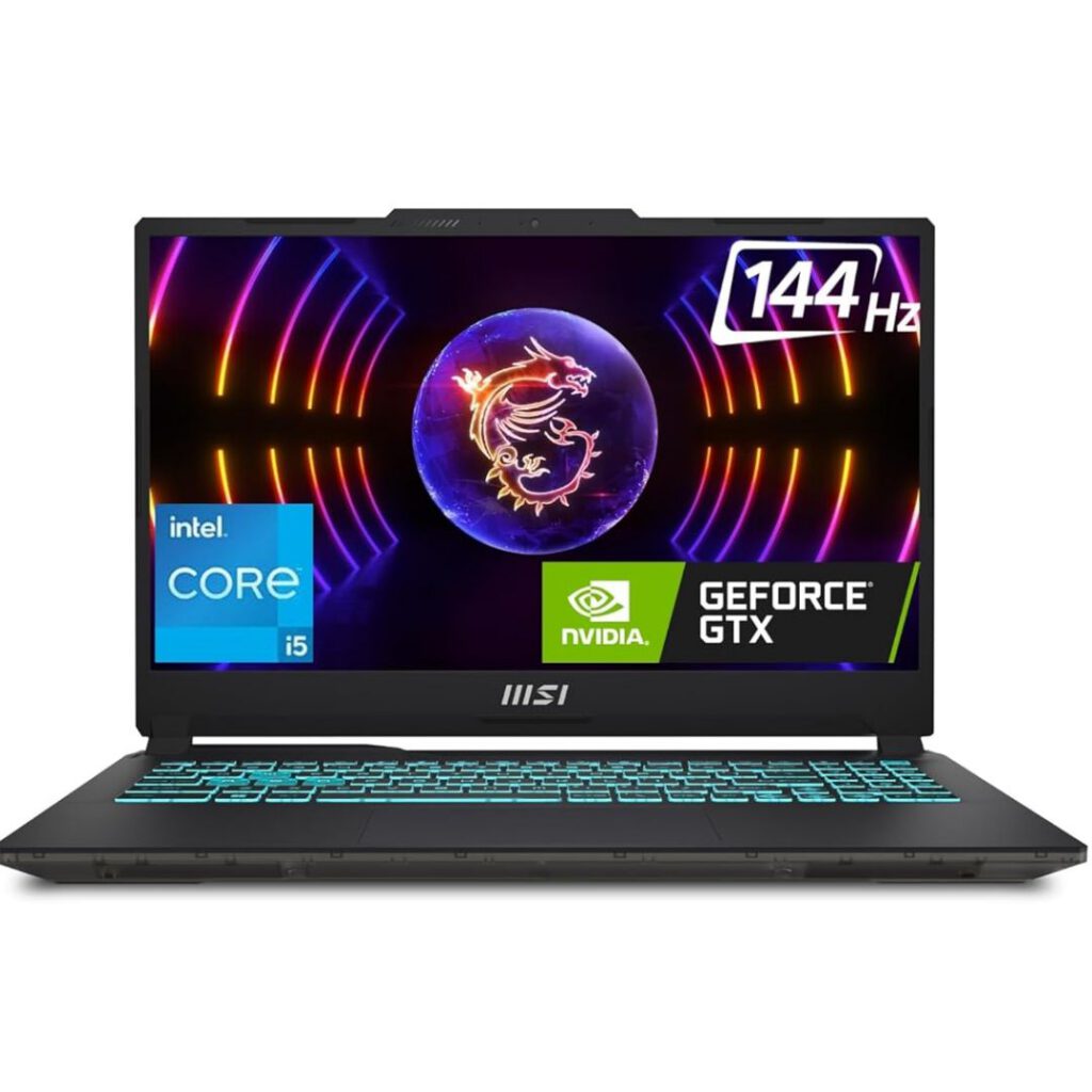 msi cyborg 15 gaming core i5 12th gen front view