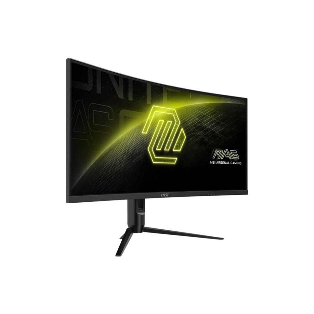 msi mag 342cqr e2 curved ultrawide gaming monitor left side view