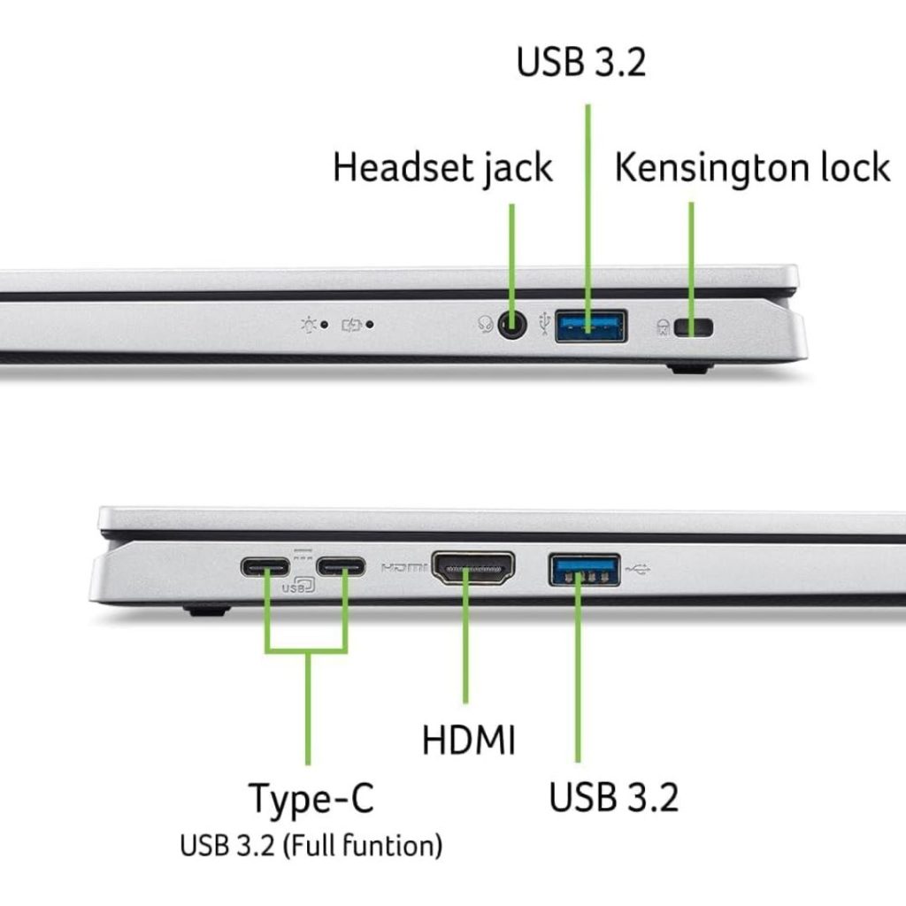 acer aspire go 15 ports view