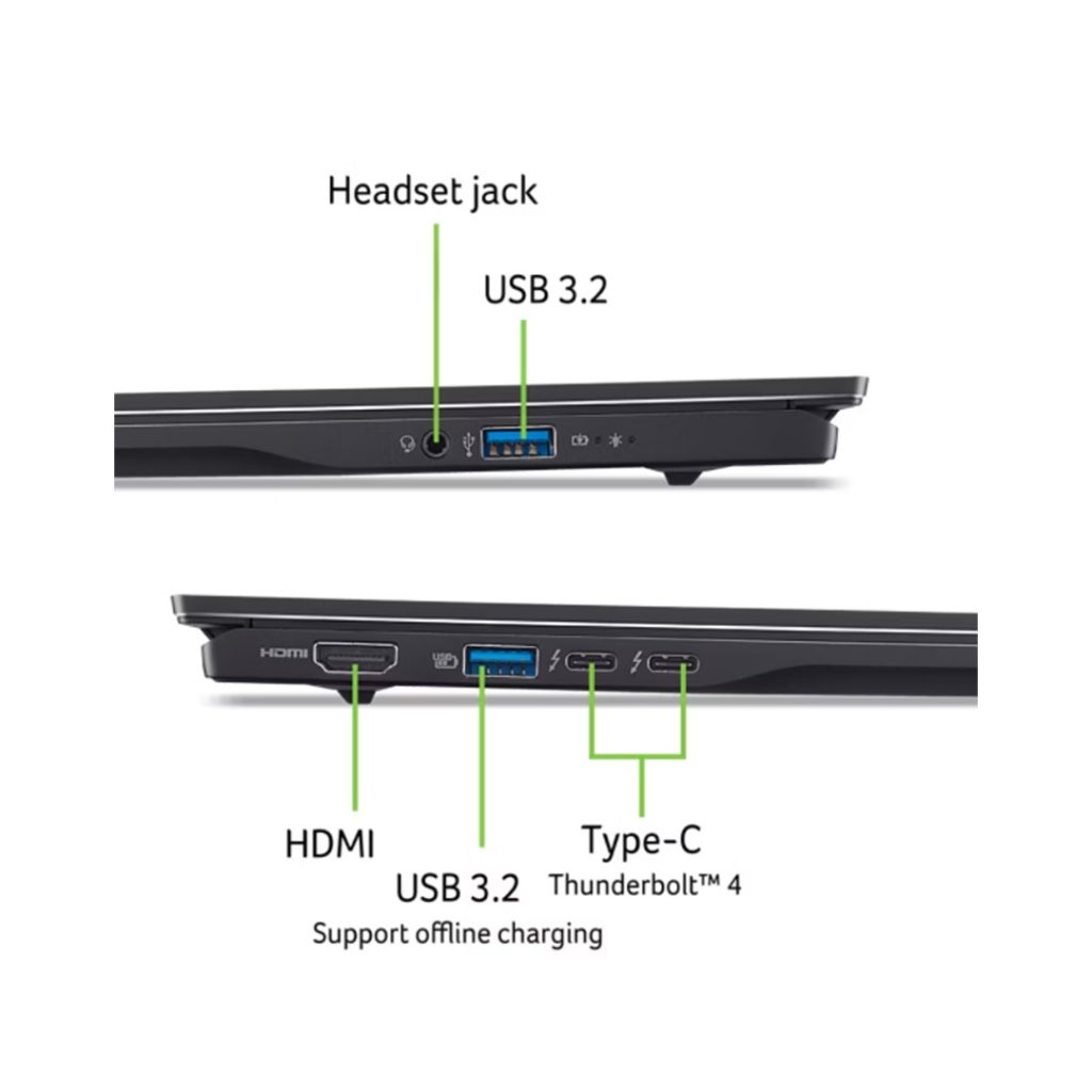 acer swift 16 both side ports view