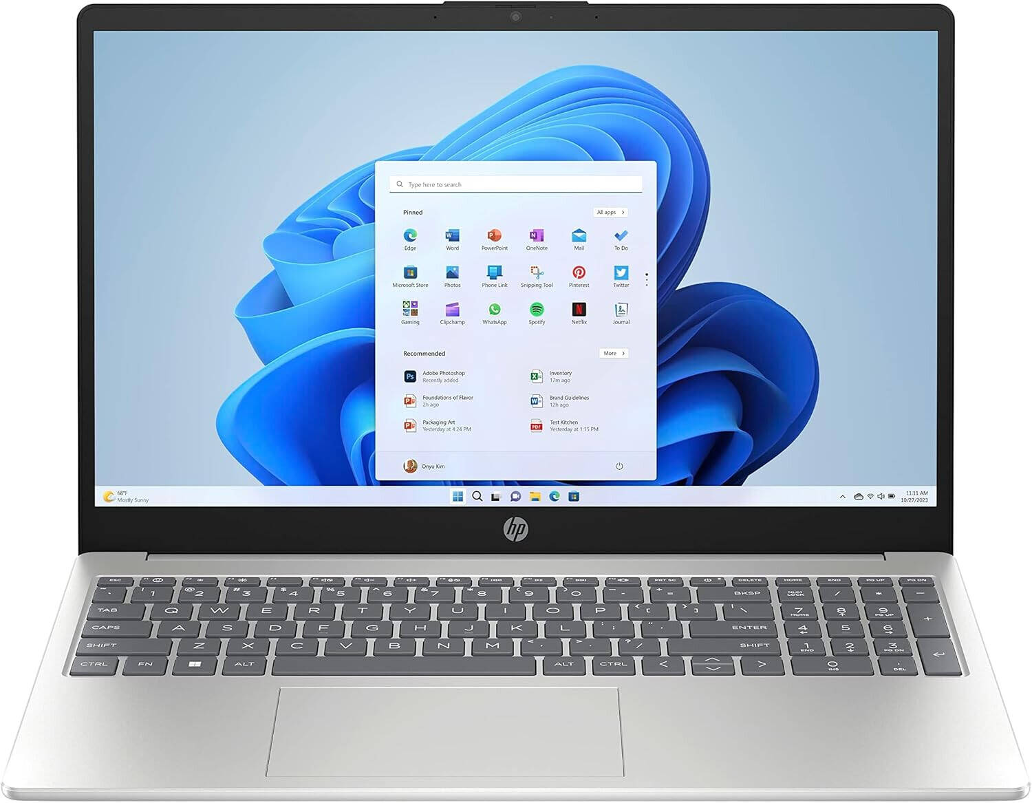 hp copilot pc i3 laptop front view