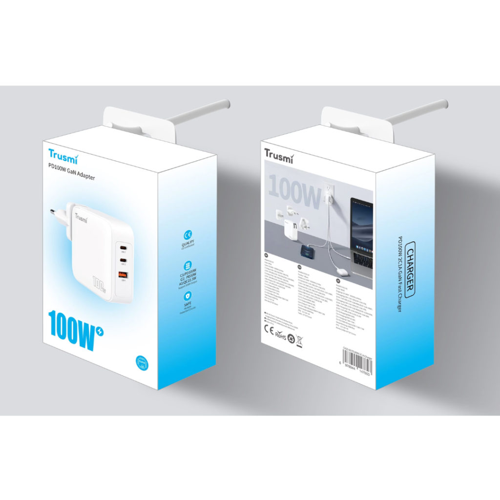 TRUSMI CH22-02 PD100W 2C1A GaN Fast Charger white (4)