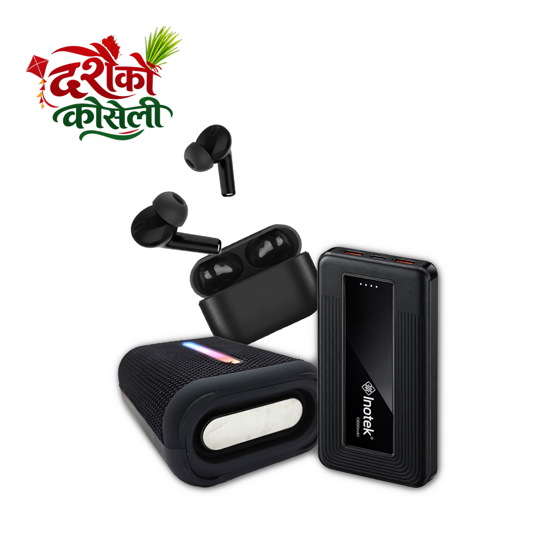Inotek Combo Pack | Tek-70 Wireless Speaker | Tek-210 10000mAh Power Bank | Zeenx PB-471 TWS Earbuds